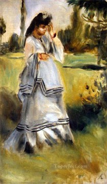  Renoir Oil Painting - woman in a park Pierre Auguste Renoir
